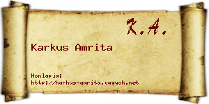 Karkus Amrita névjegykártya